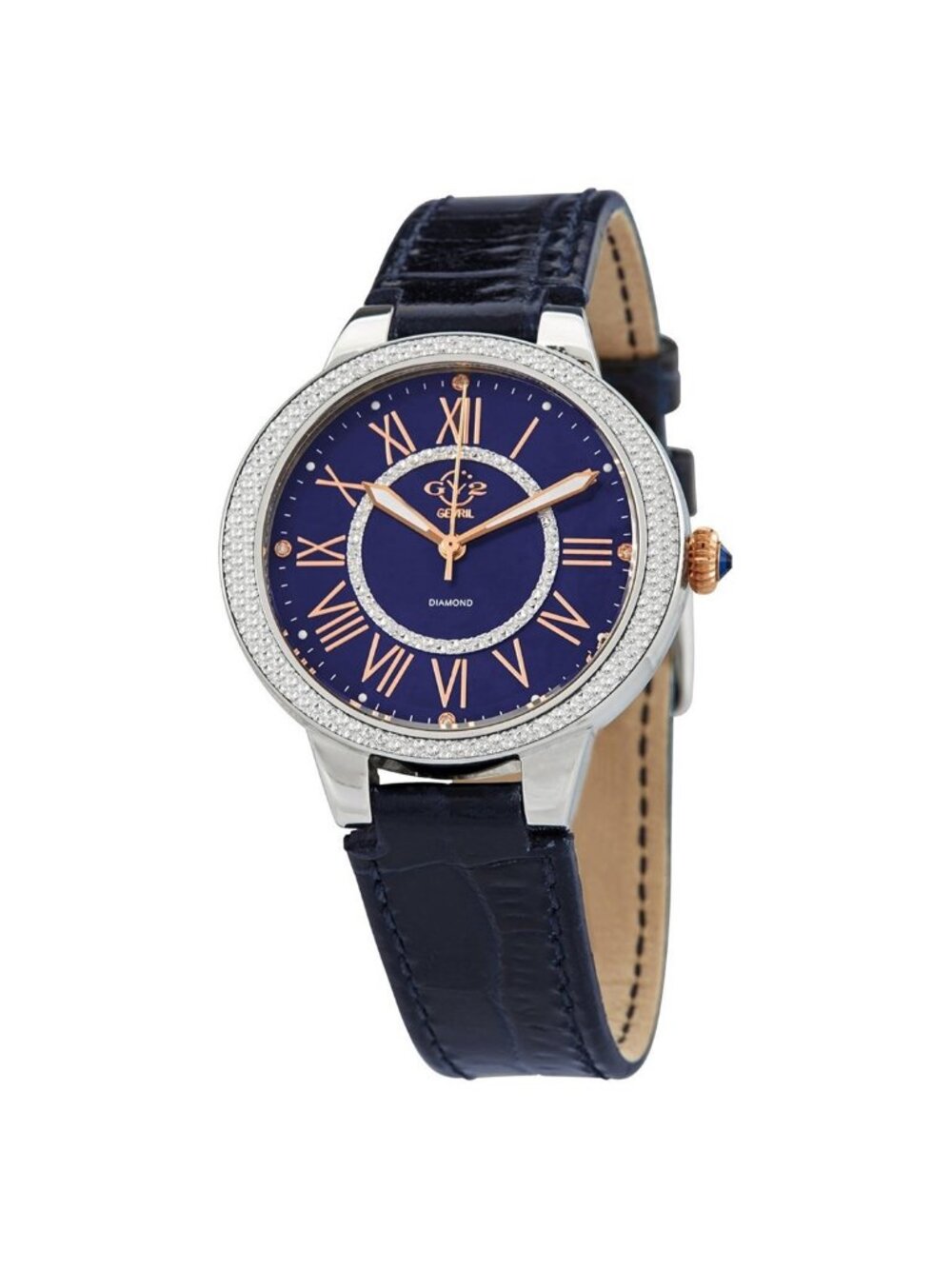 NWT Gv2 By Gevril Astor II Blue Dial Ladies Watch